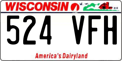 WI license plate 524VFH