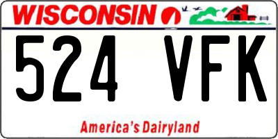 WI license plate 524VFK