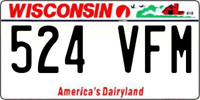 WI license plate 524VFM