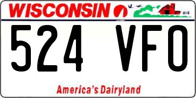 WI license plate 524VFO