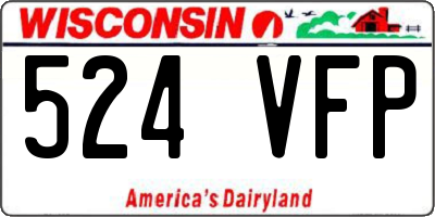 WI license plate 524VFP