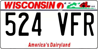 WI license plate 524VFR