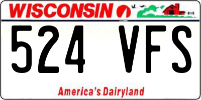 WI license plate 524VFS