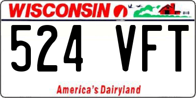 WI license plate 524VFT