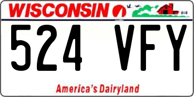 WI license plate 524VFY