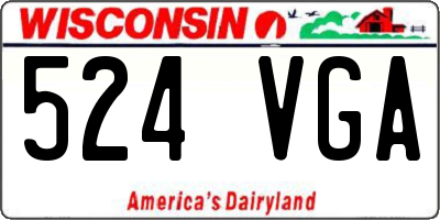 WI license plate 524VGA