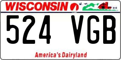 WI license plate 524VGB