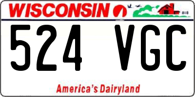 WI license plate 524VGC