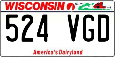 WI license plate 524VGD