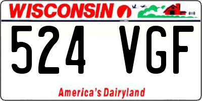 WI license plate 524VGF