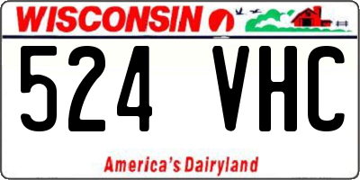WI license plate 524VHC