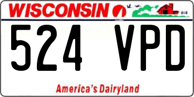 WI license plate 524VPD