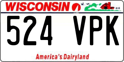 WI license plate 524VPK