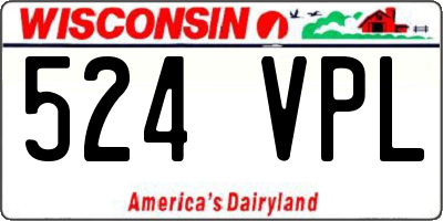 WI license plate 524VPL