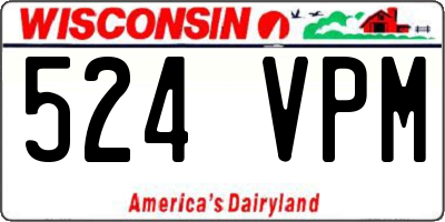 WI license plate 524VPM