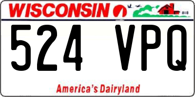 WI license plate 524VPQ