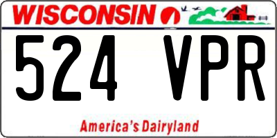 WI license plate 524VPR