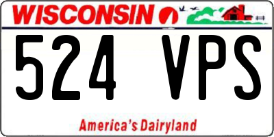 WI license plate 524VPS