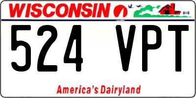 WI license plate 524VPT