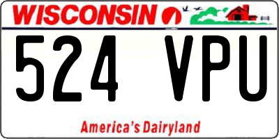 WI license plate 524VPU