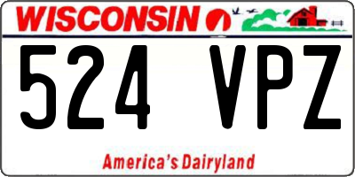 WI license plate 524VPZ
