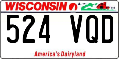 WI license plate 524VQD