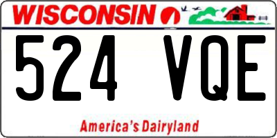 WI license plate 524VQE