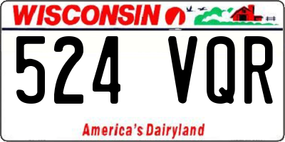 WI license plate 524VQR
