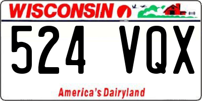 WI license plate 524VQX