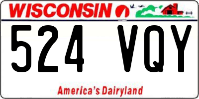 WI license plate 524VQY