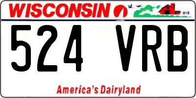 WI license plate 524VRB