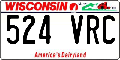WI license plate 524VRC