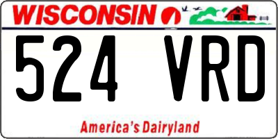 WI license plate 524VRD