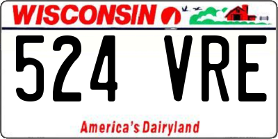 WI license plate 524VRE