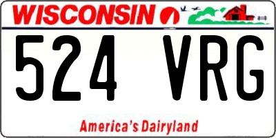 WI license plate 524VRG
