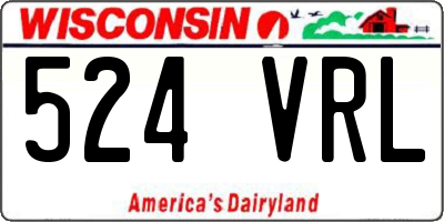 WI license plate 524VRL
