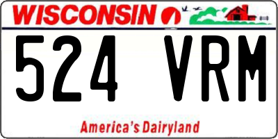 WI license plate 524VRM