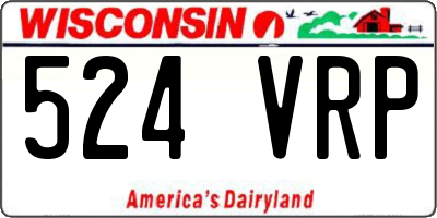 WI license plate 524VRP