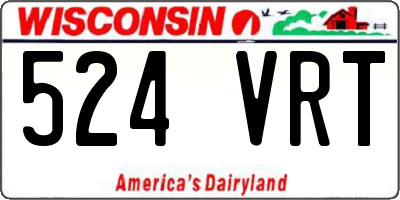 WI license plate 524VRT