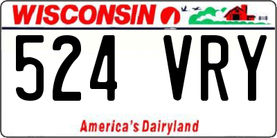 WI license plate 524VRY