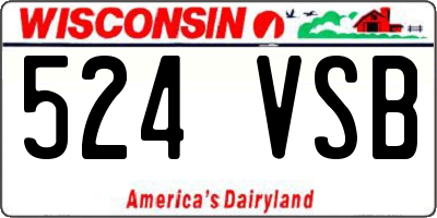 WI license plate 524VSB