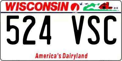 WI license plate 524VSC