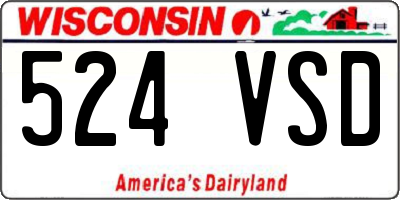 WI license plate 524VSD