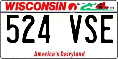 WI license plate 524VSE