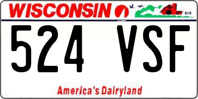 WI license plate 524VSF