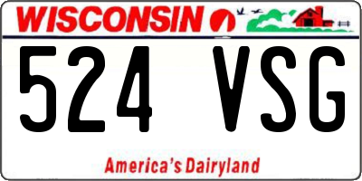 WI license plate 524VSG