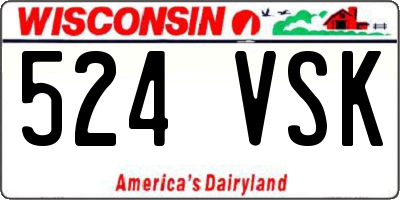 WI license plate 524VSK