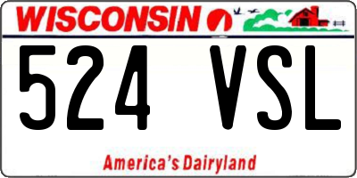 WI license plate 524VSL