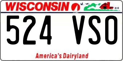 WI license plate 524VSO