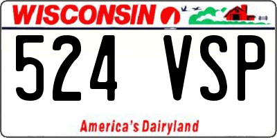 WI license plate 524VSP